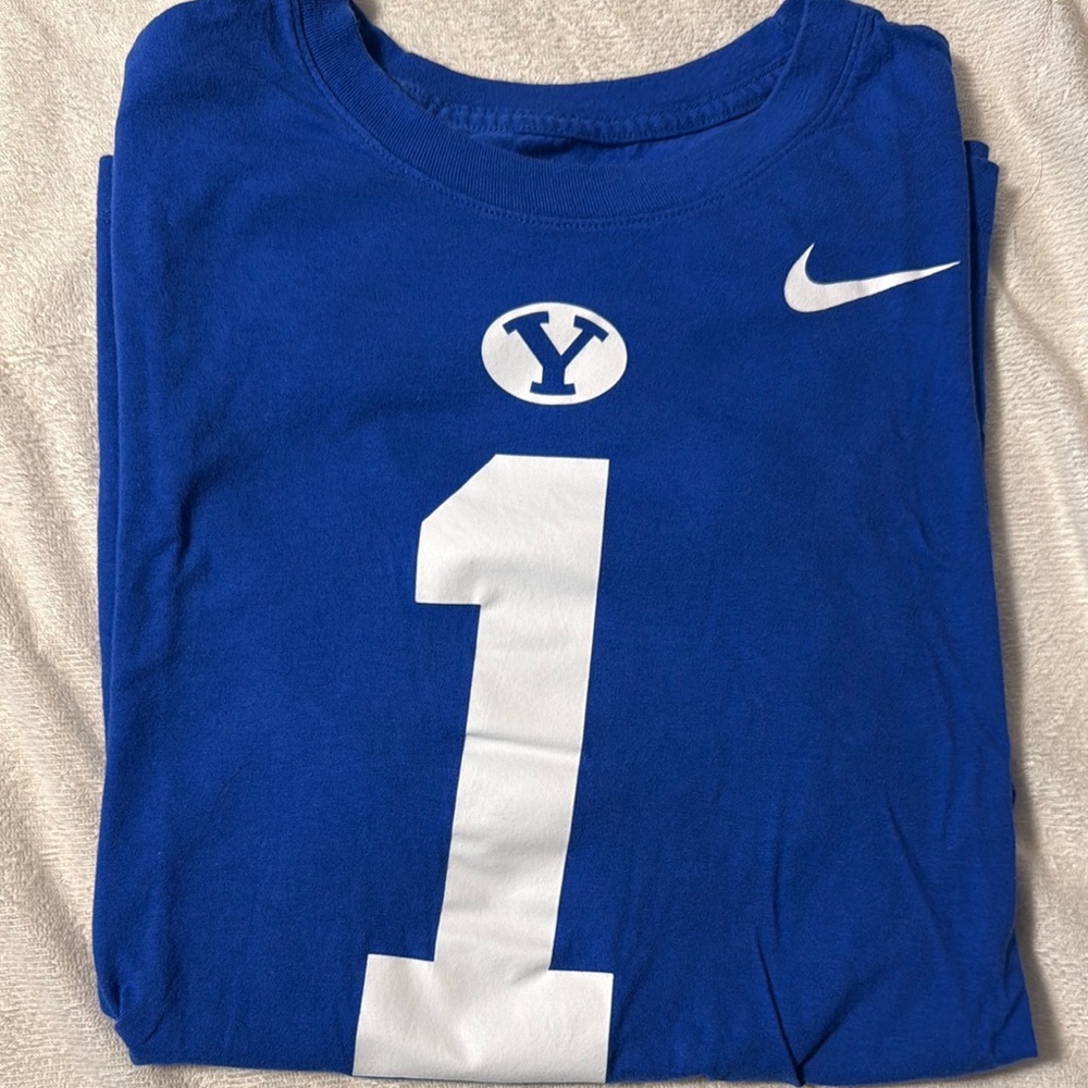 Nike Blue BYU Number Tee